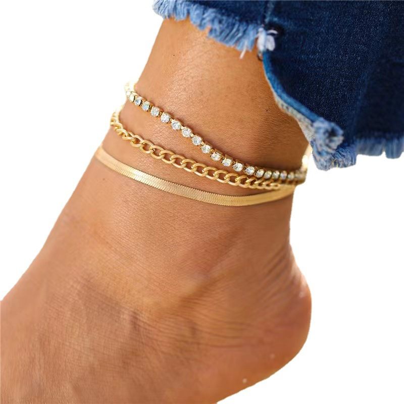 Ankle Bracelet Jewelry Niche Design Multi-layer Stacking Butterfly Pendant Personality Women's Elegant Anklet_voghion.com