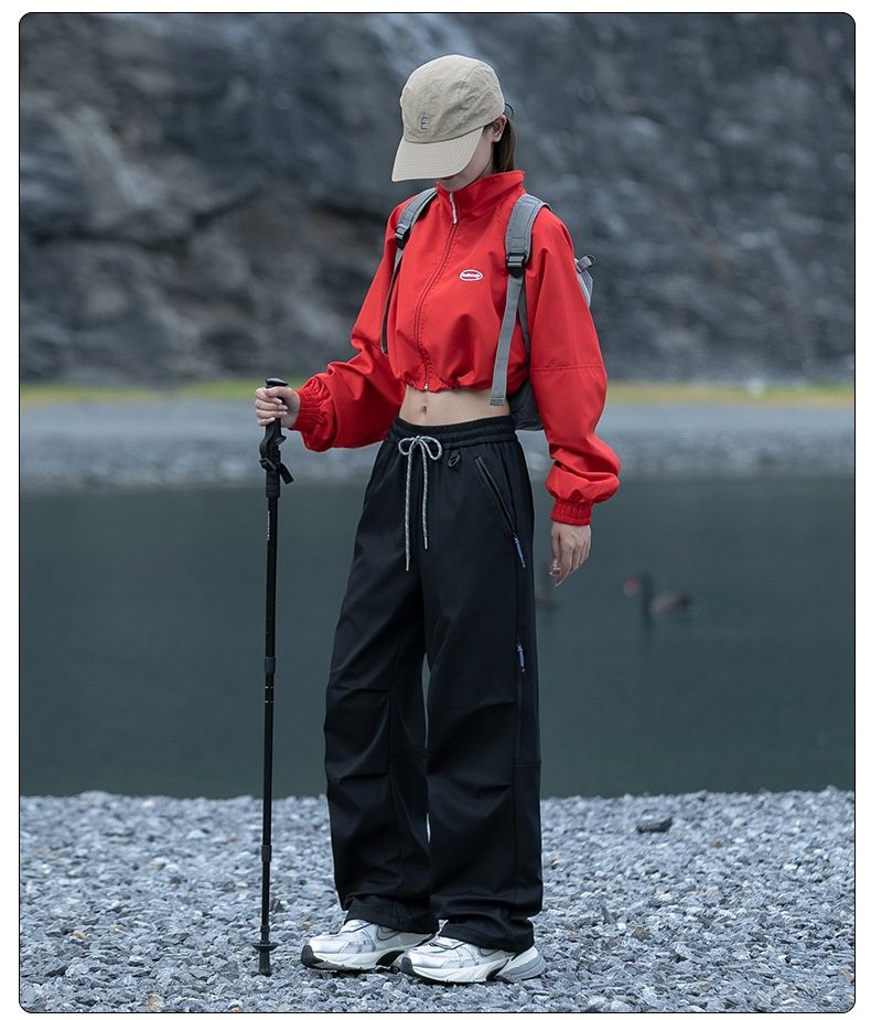 001 Jack Chuan Yang Outdoor Hiking Dopamine Cargo Casual For Women Quick-Dry Three-Proof Wide-Leg Jogger Pants_voghion.com