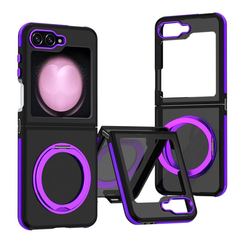 360° draaibare ringhouder telefoonhoesje voor Samsung Galaxy Z Flip 6 Flip6 5G schokbestendige harde schaalhoes_voghion.com