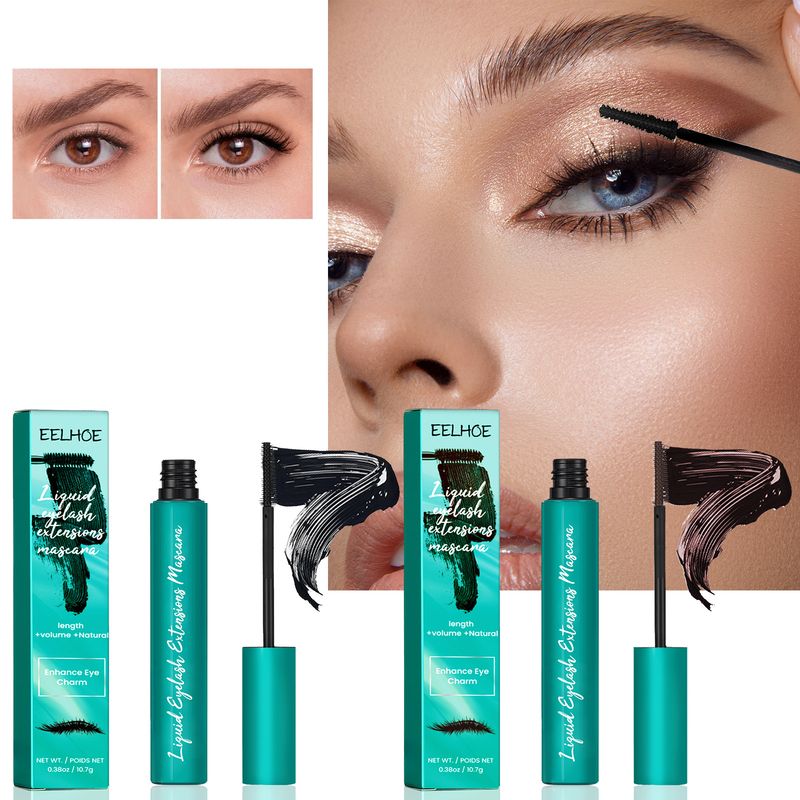 EELHOE Mascara Cream (Brown), Slim And Thick Curling, Waterproof And Sweatproof Lengthening, No Caking And No Smudging_voghion.com