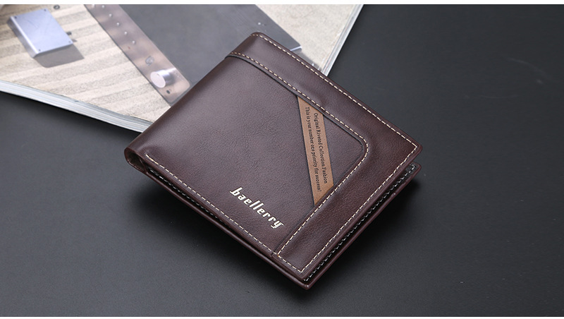 BAELLERRY Portafoglio corto da uomo con posizioni multiple, fermasoldi con cerniera sottile, borsa per il cambio, borsa per carte da uomo_voghion.com