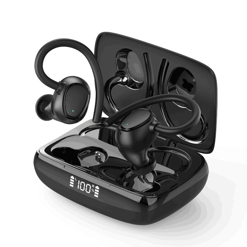 Auricolare Bluetooth con orecchio sospeso, auricolare wireless sportivo impermeabile TWS con display digitale intelligente ad alta qualità del suono_voghion.com