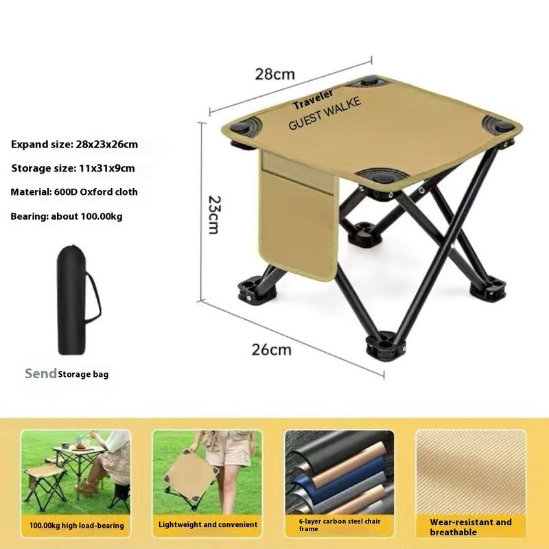 Outdoor Folding Chair Home Camping Ultra-light Portable Stool For Art Fishing Sketching Mazar_voghion.com