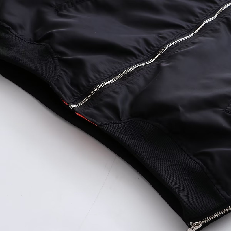 Women's plus-size bomber loose biker jacket_voghion.com