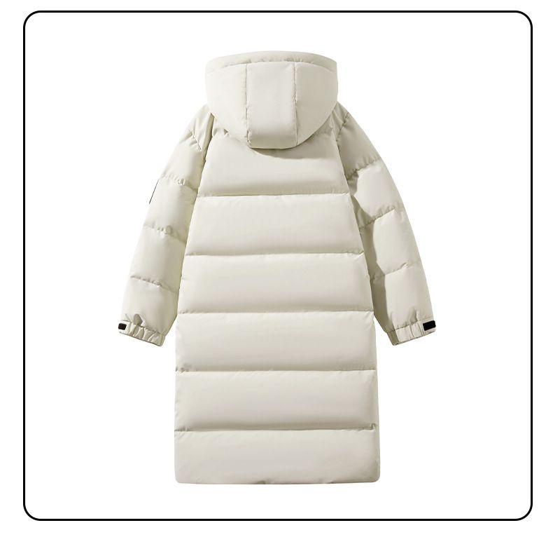 750FP Langer Puffermantel – Winddichte Daunenjacke mit Kapuze (S-3XL, 90 % weiße Entenfüllung, Übergröße, Polyester-Außenmaterial)_voghion.com