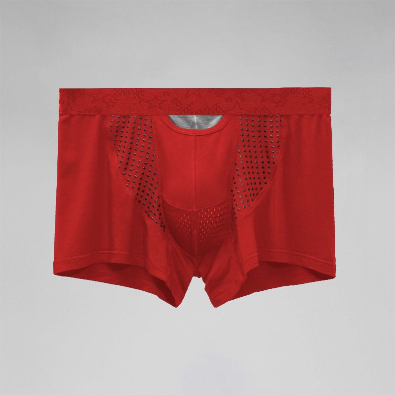 Ropa interior con separación de balas Jingso 2025d para hombre, soporte para el escroto, bolsa de seda helada, calzoncillos tipo bóxer para varices, estilo británico_voghion.com