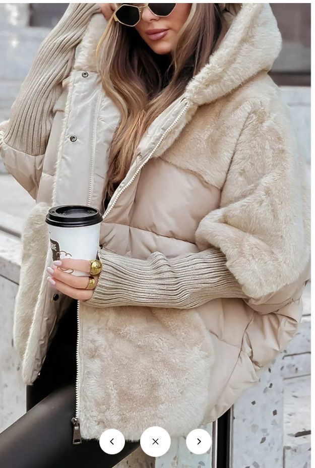 Locker geschnittene Steppjacke für Damen mit Patchwork-Design, warmer Wintermantel für Streetwear-Mode, Schwarz/Hellbraun/Grau/Dunkelkhaki, S-XXXL_voghion.com