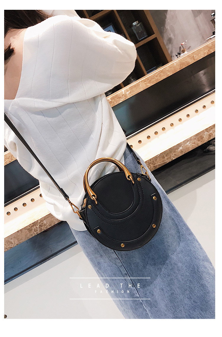 Borsa a tracolla monospalla con patchwork opaco, piccola, rotonda, da donna, modello 2025_voghion.com