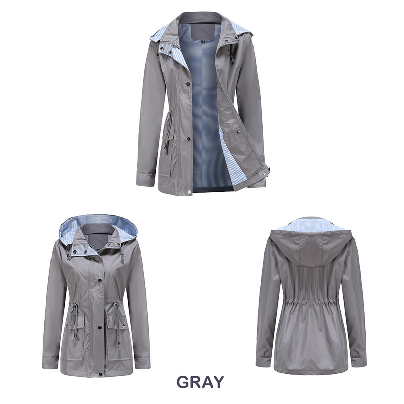 Damenbekleidung neue Herbst- und Winterjacke mit abnehmbarer Kapuze, Windjacke für Damen, große Damenjacke, Regenmantel_voghion.com