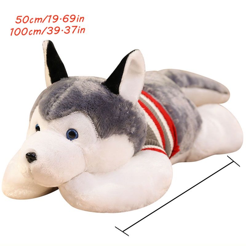 Großes, realistisches Husky-Plüschtier – das perfekte Geschenk für Kindergeburtstage und zum Kuscheln._voghion.com