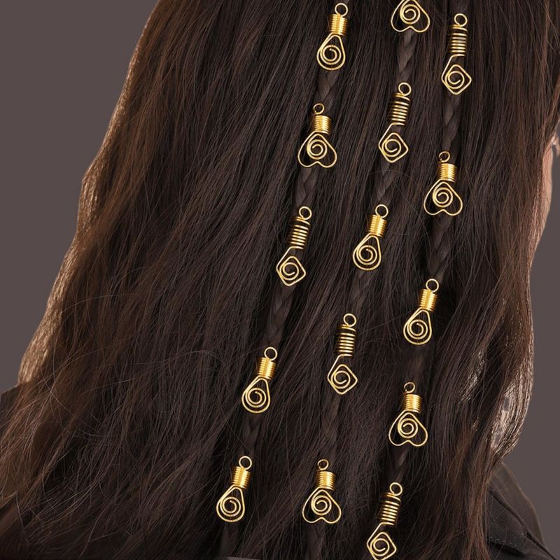 Geometrischer rotierender Dreadlock-Metallschmuck im koreanischen Stil, hohles Herz/Quadrat/Kreis-Geflecht, DIY-Haarhaken-Accessoire_voghion.com