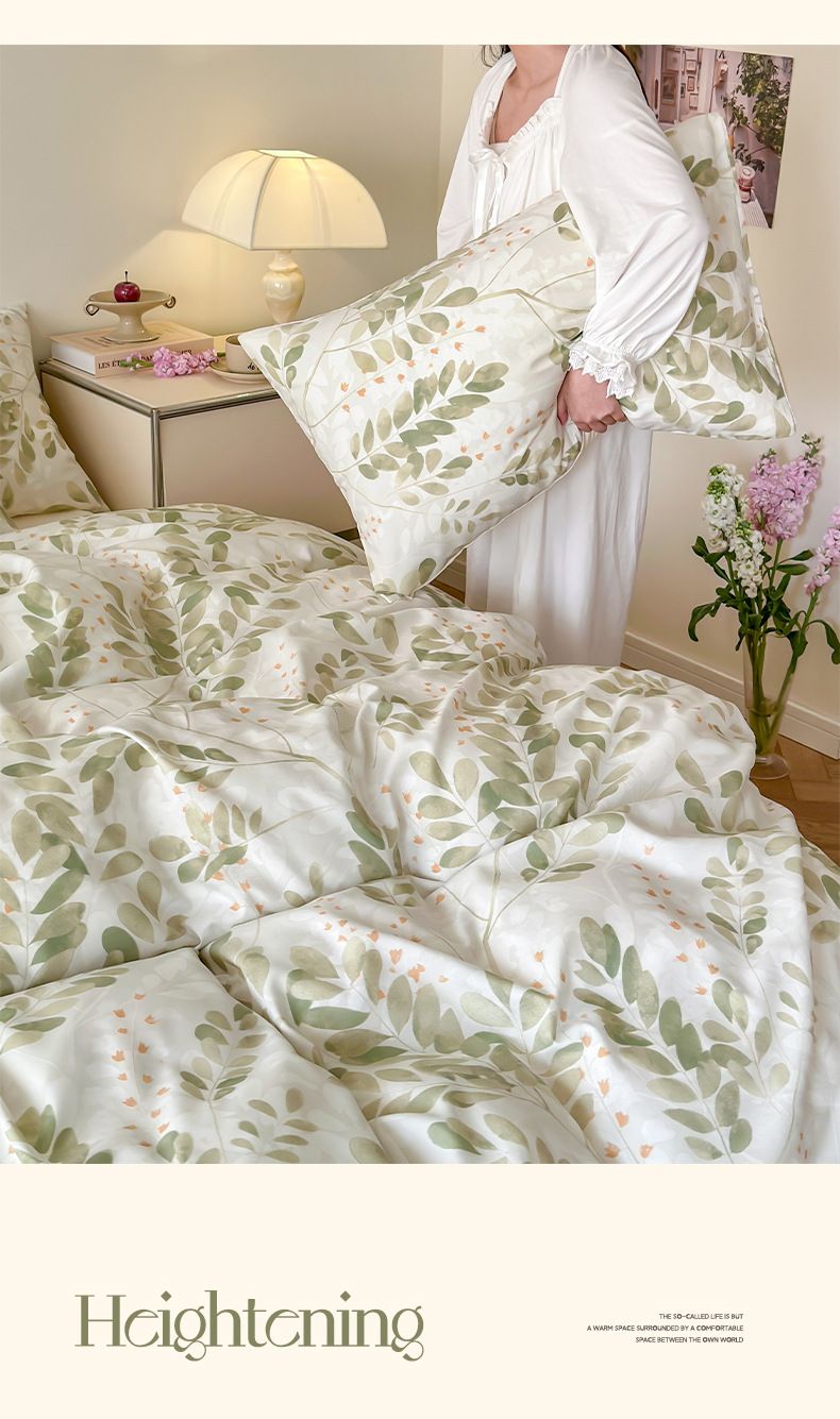 Set di biancheria da letto estiva in Lyocell Tencel, quattro pezzi, nuovo, Ice Silk, copripiumino e lenzuolo con angoli, tre pezzi_voghion.com