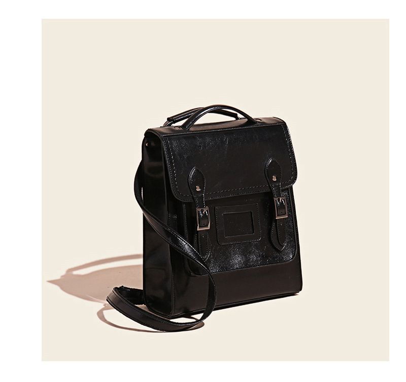2024 New Genuine Leather Women's Bag, High Quality Hand Feeling Cowhide Backpack, Multi-functional English College Style Commuter Large Bag_voghion.com