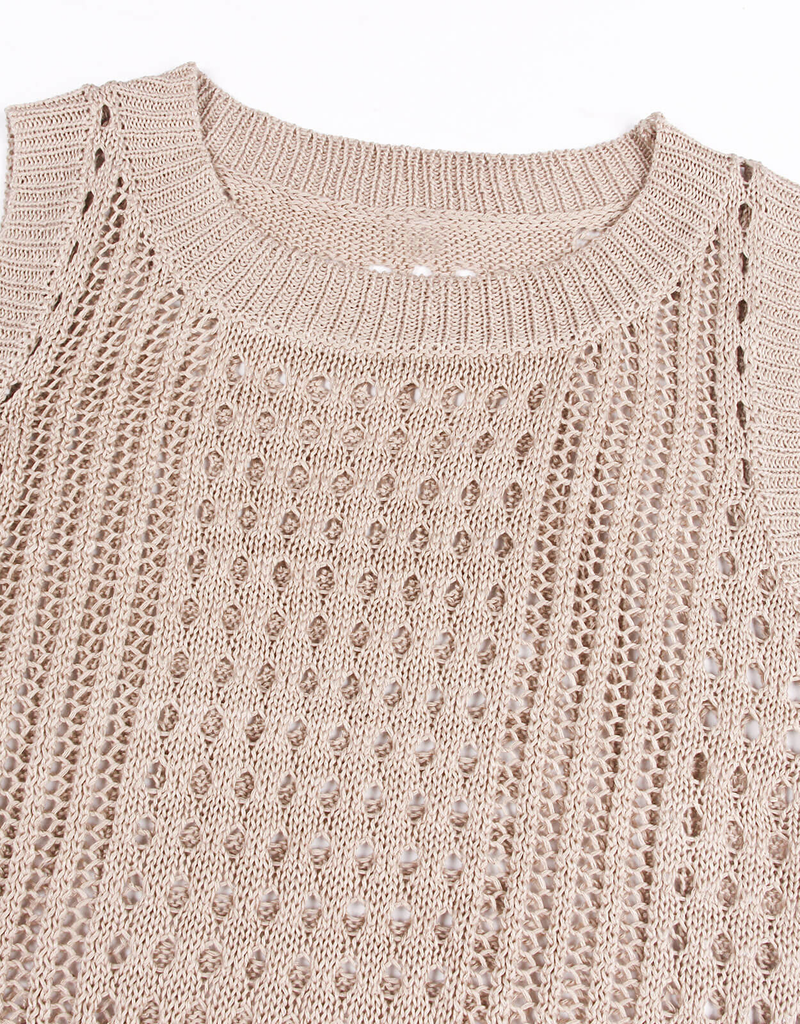 Női hosszú, bő, egyszínű, üreges kötött felső_voghion.com