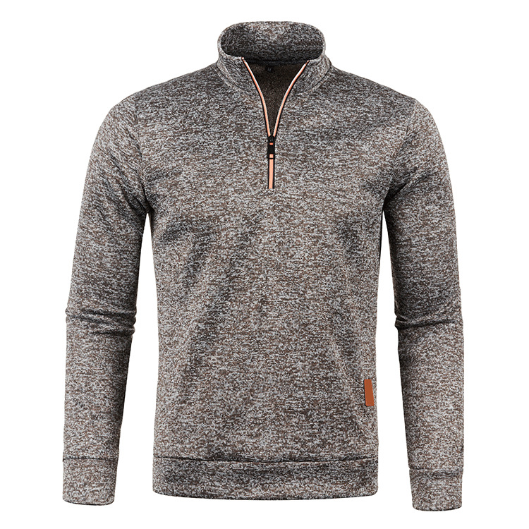 Herren-Strickpullover mit Viertelreißverschluss – Lässiger Herbst-Winter-Pullover mit weichem Futter, warme Langarm-Strickware, Übergröße_voghion.com