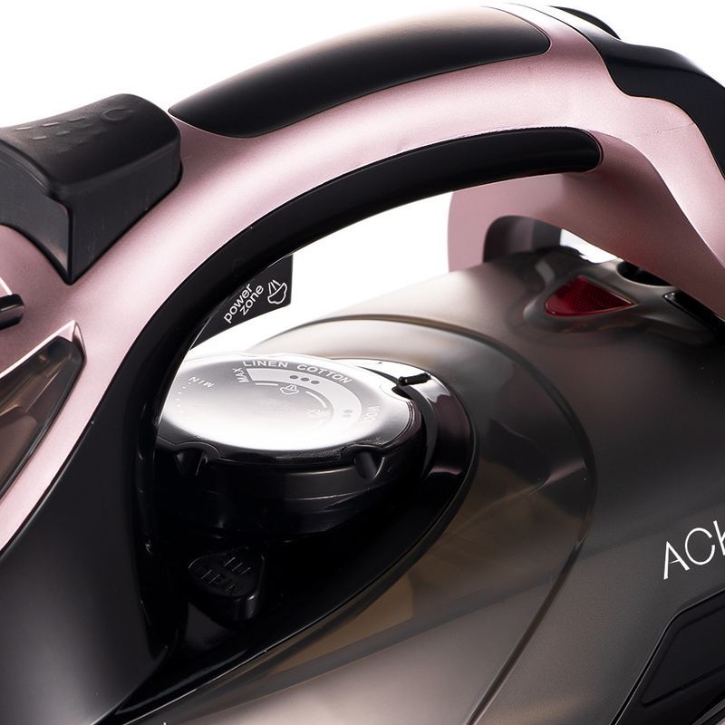 Ceramic Soleplate Steam Iron, Rose Gold Dry & Wet Dual-Use Electric Iron, 2000W, EU Standard_voghion.com