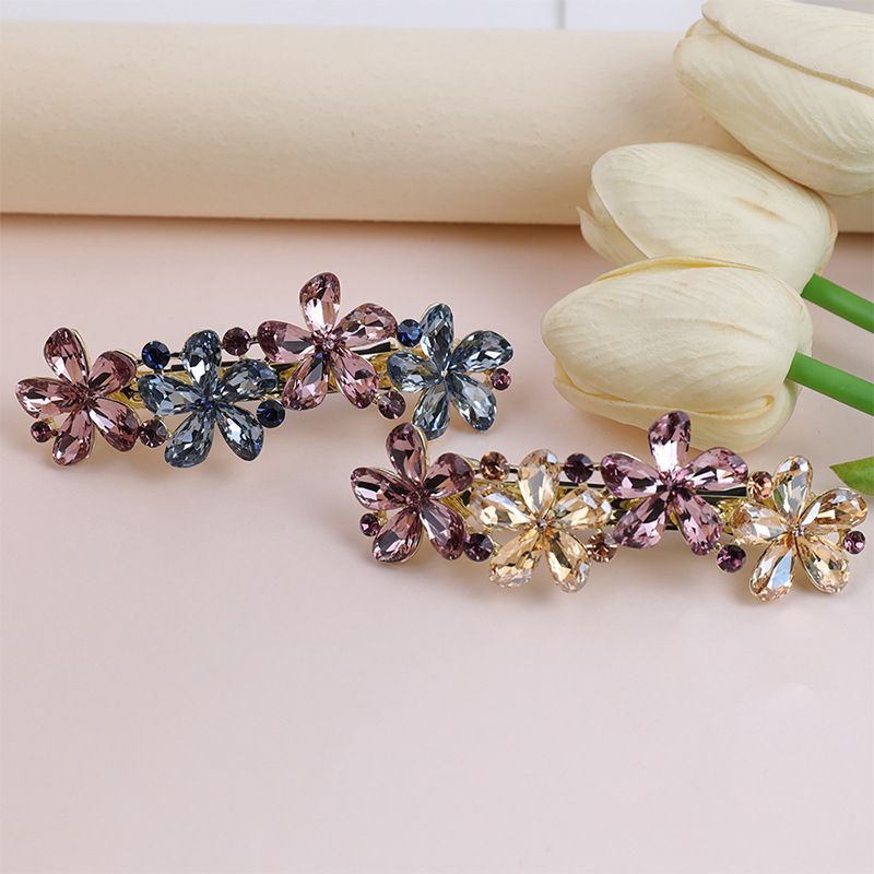 K9 Kristallblume Großer Clip, Mutterstil, Weibliches Accessoire für Erwachsene, Hinterkopf-Federclip-Haar-Accessoire_voghion.com