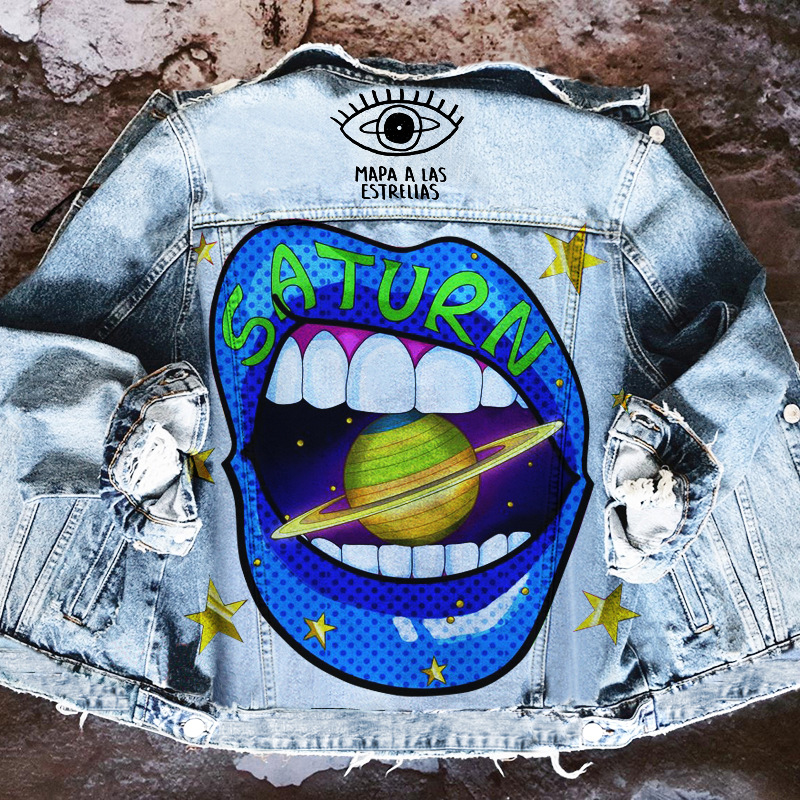 Kappa Långärmad Lapel Arbetskläder Tryckt jeansjacka Ny stil_voghion.com
