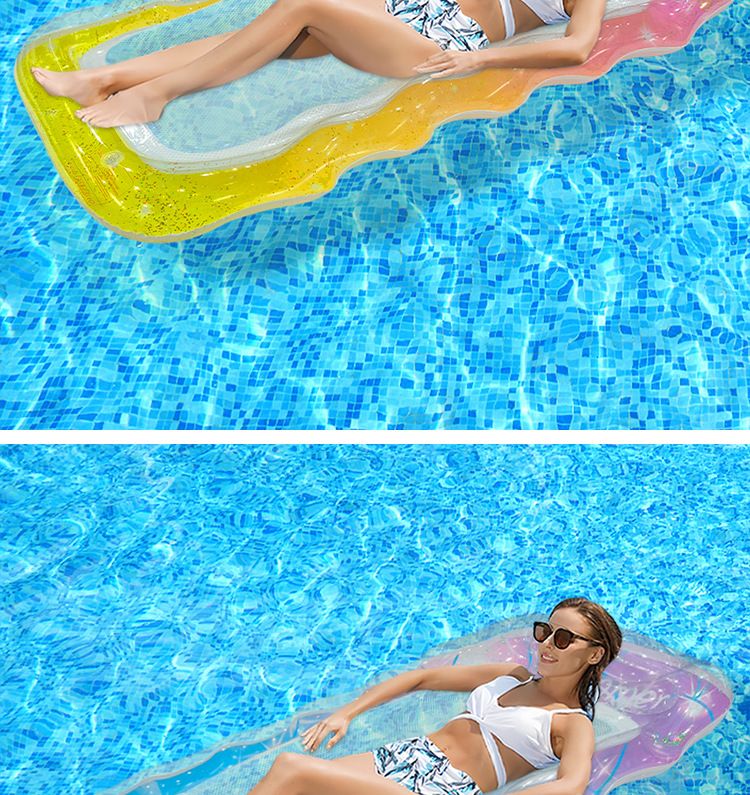 Aufblasbare Schwimmliege - Klappbare Rückenlehne mit Mesh-Netz für Pool, See & Strand_voghion.com