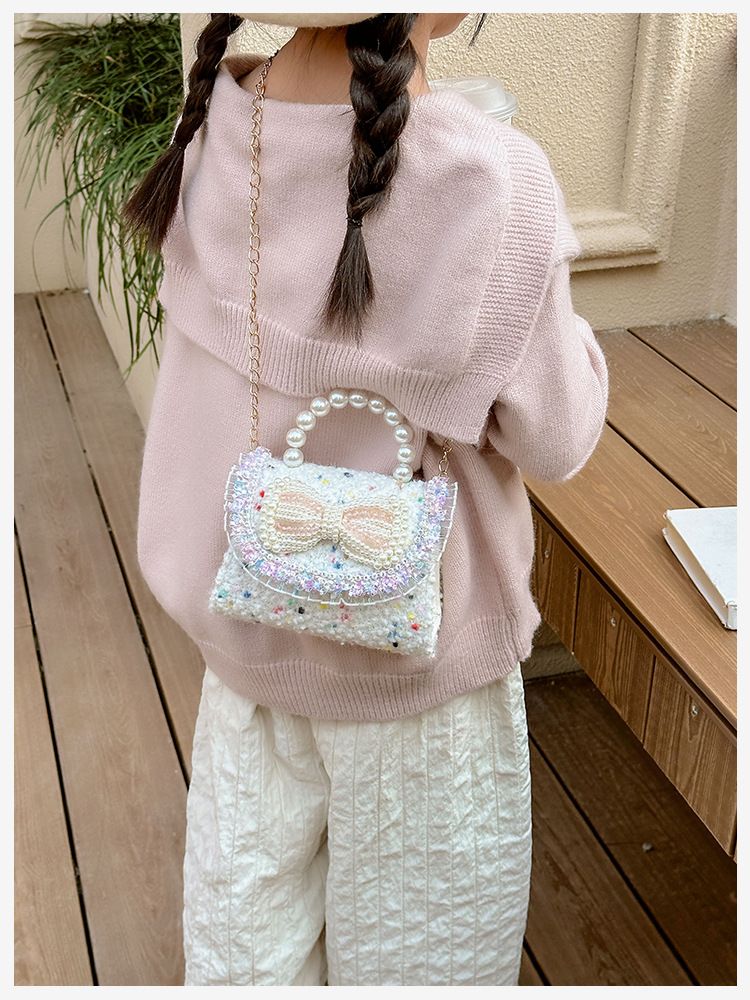 Andralyn Bērnu soma Modes plecu soma karikatūra Pearl Bow Crossbody Bag Mini Princess Zero Wallet_voghion.com