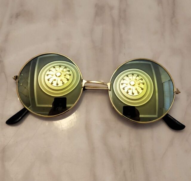 Round Lens Sunclasses Mens Unisex John Lennon Small Circle Ozzy Hippie UV_voghion.com