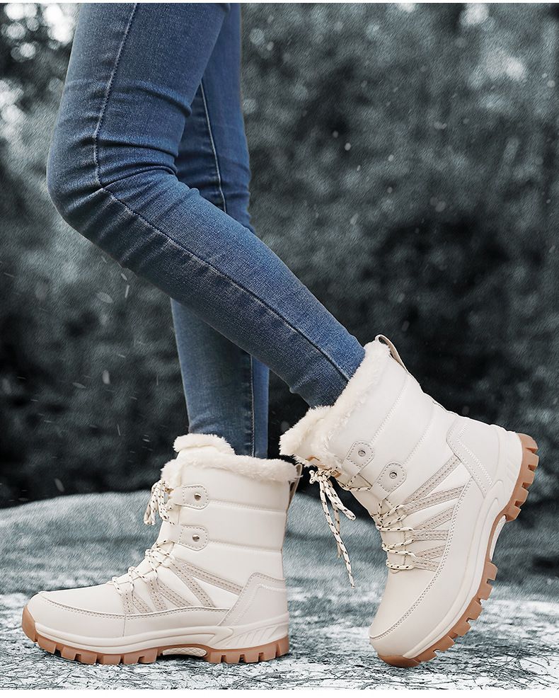 Damen-Winterstiefel – wasserdichte, mit Fleece gefütterte High-Top-Stiefel für Outdoor und Wandern (große Weite erhältlich)_voghion.com