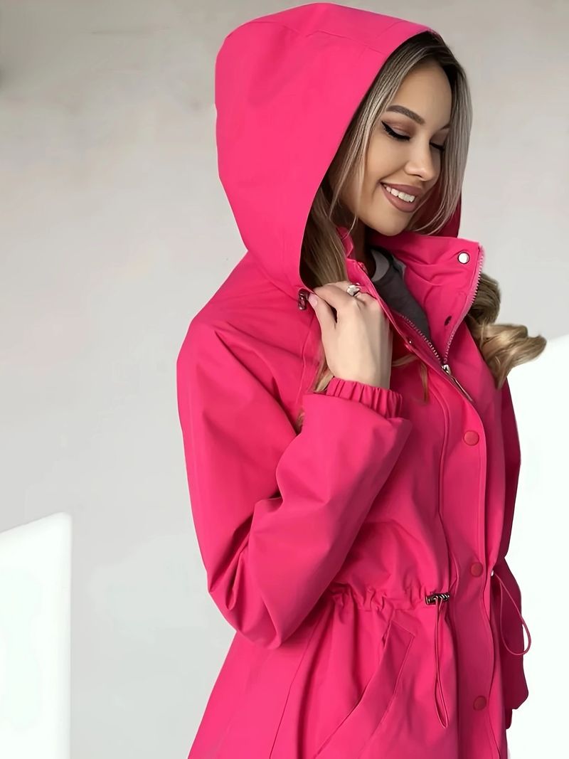 2025 Women's Autumn New Waterproof Jacket Slim Fit Trench Coat Windproof Parka_voghion.com