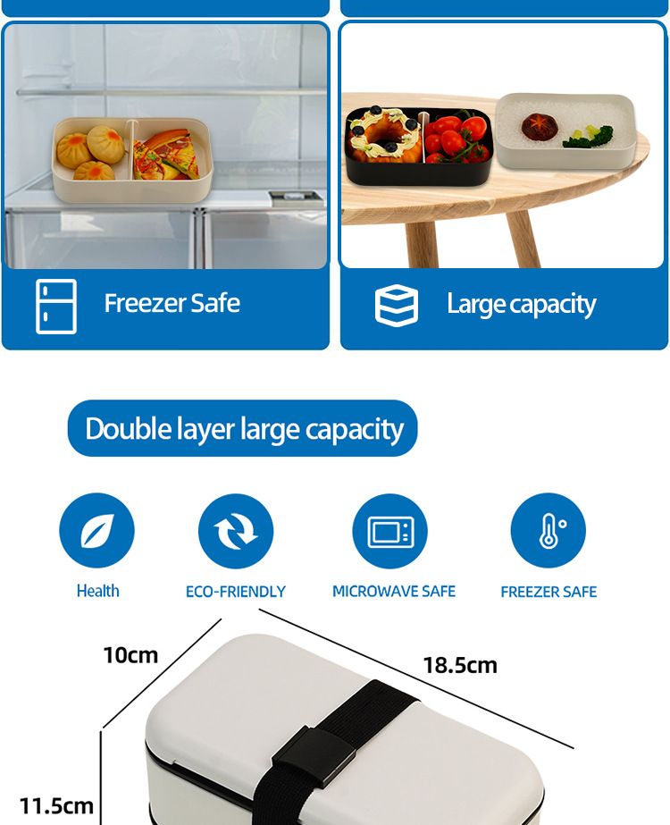 Lunch Box For Office Workers Microwaveable Compartmentalized Large Capacity Set Outdoor Lunch Box_voghion.com