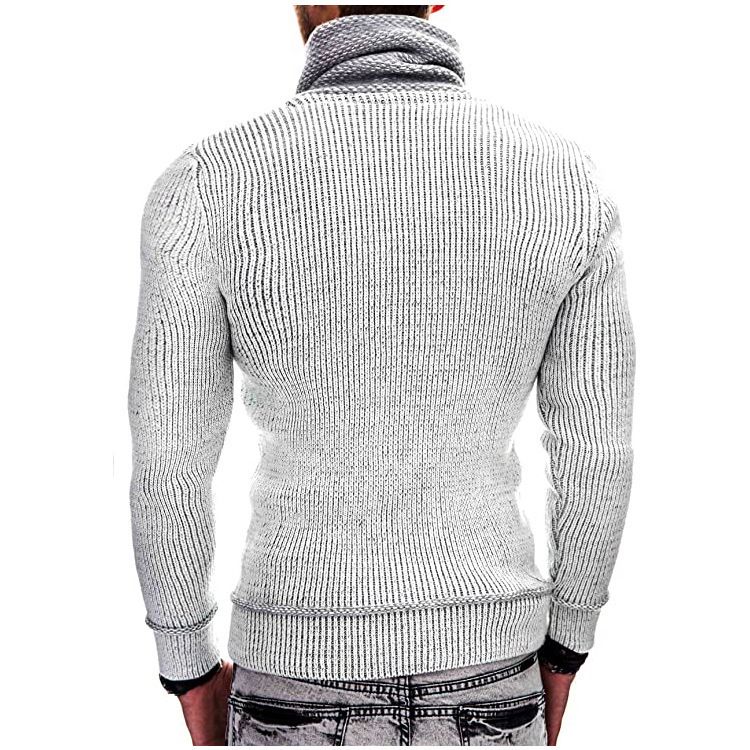 Roupas masculinas outono e inverno moda masculina suéter manga comprida gola alta bolso malha suéter masculino clot masculino_voghion.com