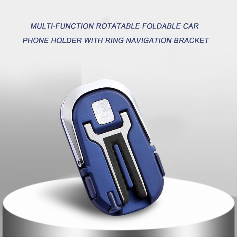 Večfunkcijsko vrtljivo zložljivo avtomobilsko držalo za telefon Kunjiuyou z obročkom za navigacijo-črno_voghion.com