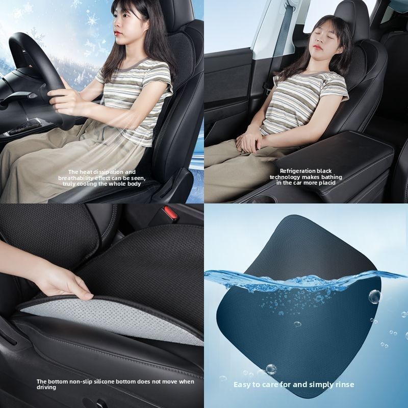 For Tesla Model Y/3 Car Seat Cushions Seat Covers Ventilation Ice Silk Protective Pads Interior Accessories Modification Parts_voghion.com