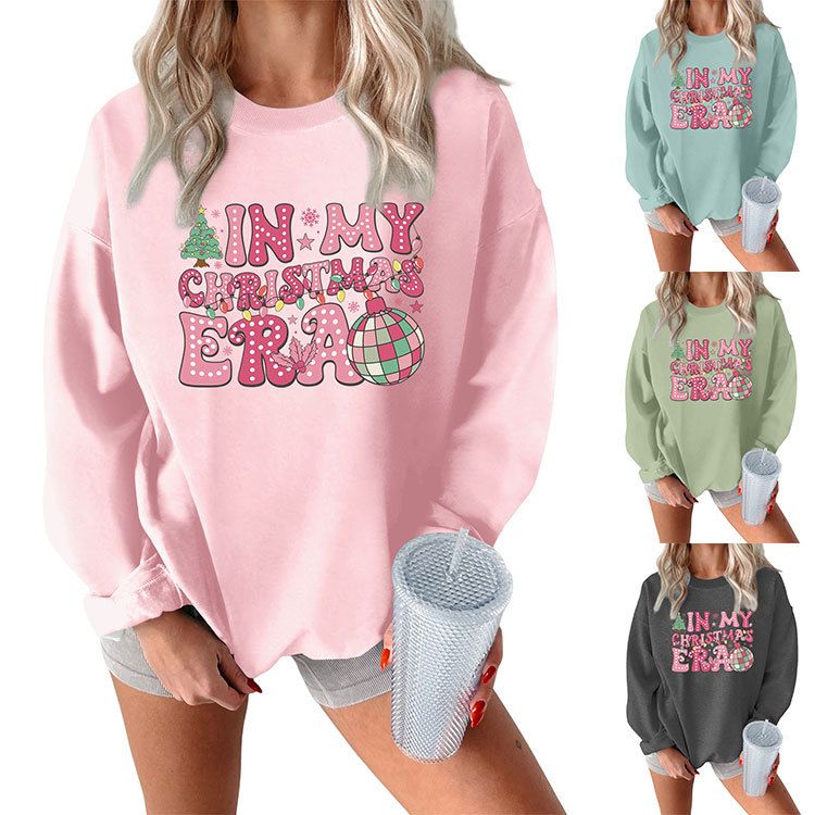 Sudadera de mujer cómoda, gruesa y cálida con capa base en mi época navideña_voghion.com
