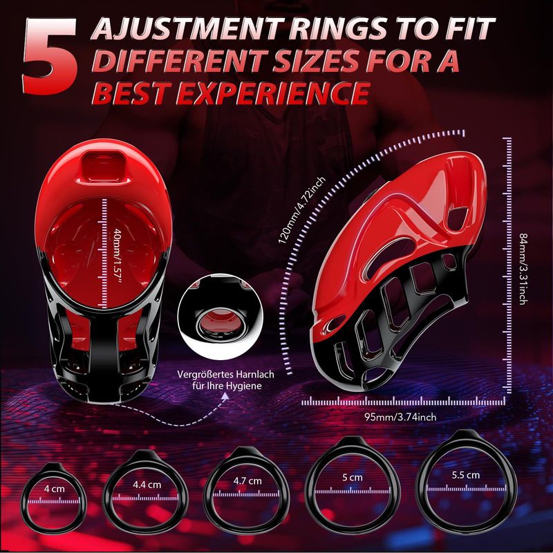 Bestseller APP-Fernbedienung Keuschheitskäfig für Männer, Größe 5/3, Ringe, leichte ABS-Bondage-Ausrüstung, Sexspielzeug für Erwachsene, BDSM für Männer_voghion.com