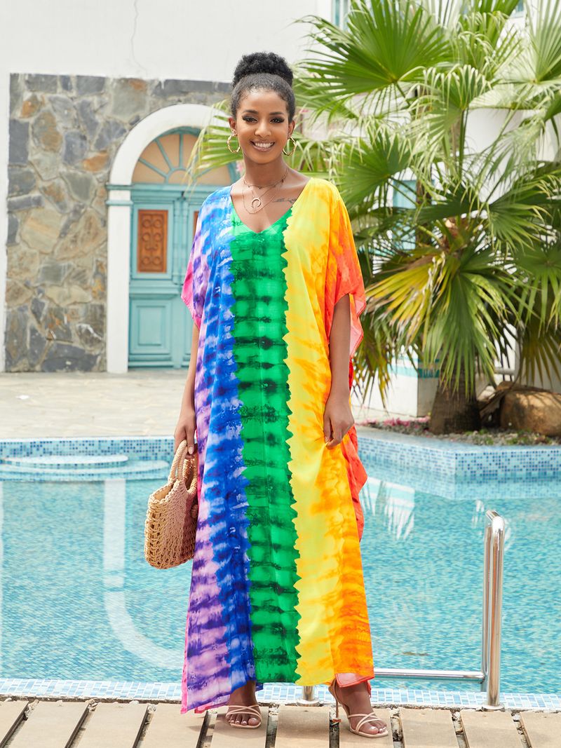 Boho Chic Cotton Beach Cover-Up – Loose Robe Style Swimsuit Outerwear For Vacation & Poolside Relaxation_voghion.com