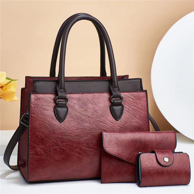 2023 New Trendy Women's Three Piece Set Commuter Fashion Handbag Single Shoulder Crossbody Mom's Middle Age Style Bag_voghion.com