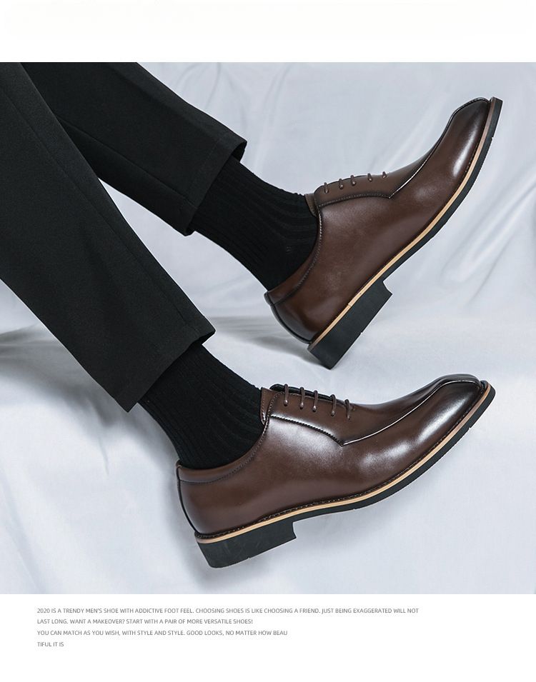 Ανδρικό επαγγελματικό casual φόρεμα Oxfords επίσημα παπούτσια με κορδόνια για γραφείο, πάρτι και καθημερινά ρούχα_voghion.com