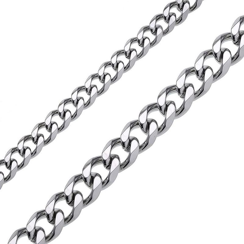 Collana in acciaio al titanio placcata oro sottovuoto, con sei lati in acciaio inossidabile lucido, alla moda, per uomo, stile hip-hop_voghion.com