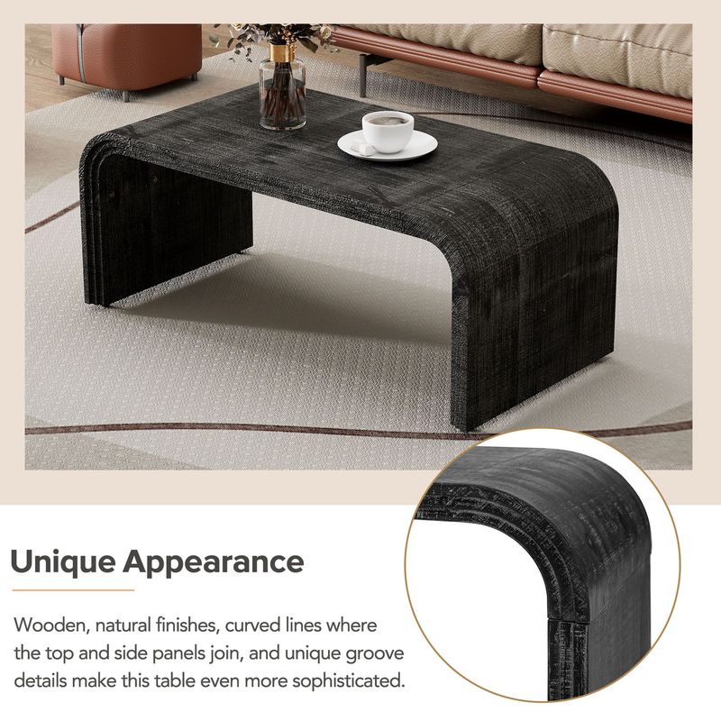 Minimalist Coffee Table With Curved Art Deco Design For Living Room Or Dining Room_voghion.com