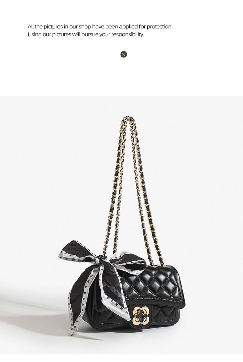 einzelne Schulter kleine quadratische Rhombus Umhängetasche Xiaoxiangfeng Mode Nischenkette Tasche_voghion.com