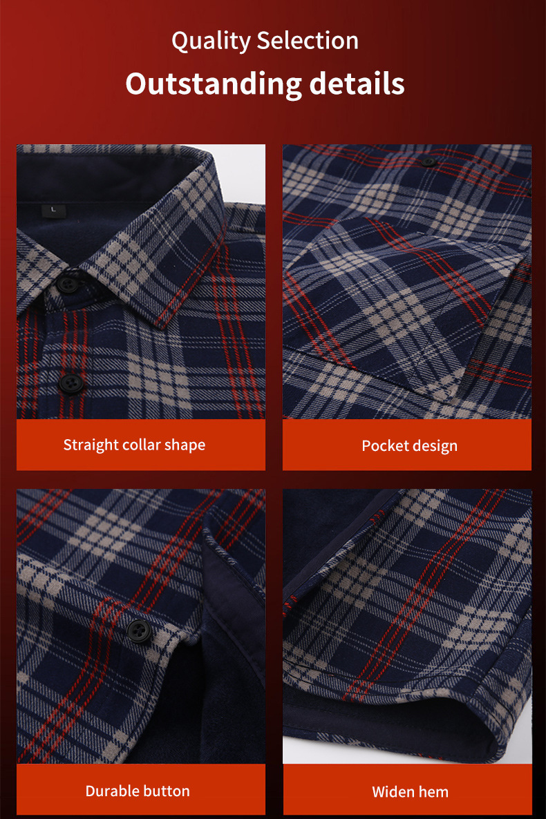 Camicia in flanella da uomo – Calda e accogliente camicia scozzese a maniche lunghe (11 colori) – Casual invernale foderata in pile (dalla S alla XXXL)_voghion.com