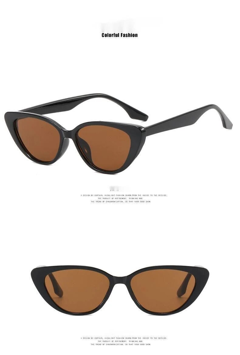 New Retro Triangle Cat Eyes, Small Face, Sunglasses for Women, High Grade, Instagram Black Small Frame, Sun Protection Style, Photography Sunglasses_voghion.com
