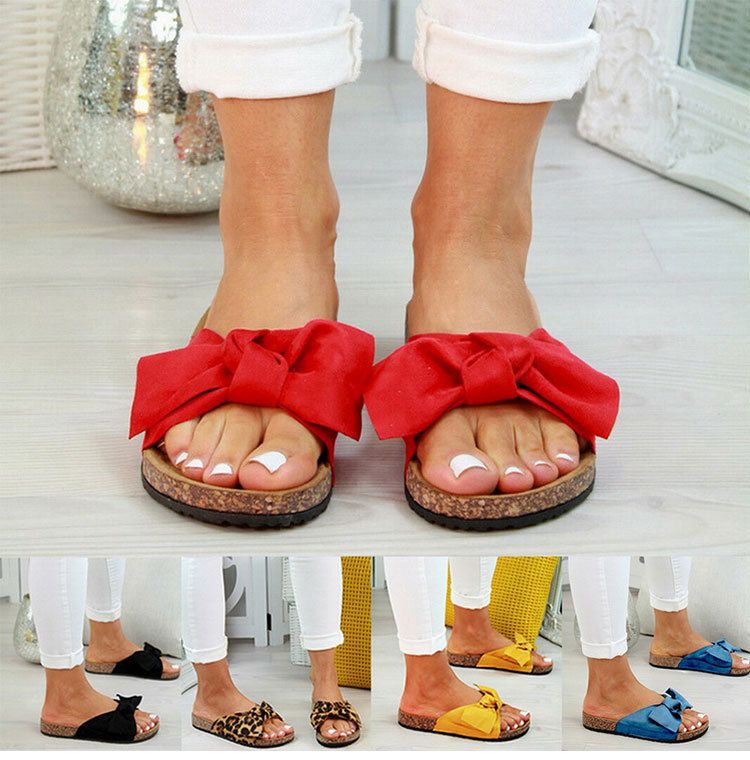 Women's fashion leopard print butterfly sexy foot set one-line slippers_voghion.com