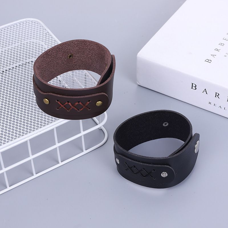 Punk Woven Bangle Men's Fashion Rock Leather Bracelet_voghion.com
