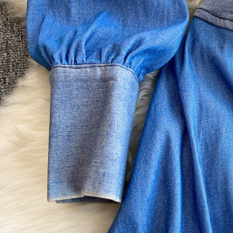 High-End-Kleid im Promi-Stil, leichtes, luxuriöses, diamantbesetztes Stehkragenkleid mit schmaler Passform und mittlerer Länge_voghion.com