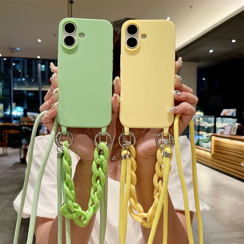 Luxury Lanyard Rope Strap Crossbody Case For IPhone 16 14 12 11 13 15 Pro Mini X XS XR Max Plus Acrylic Chain Silicone Cover_voghion.com