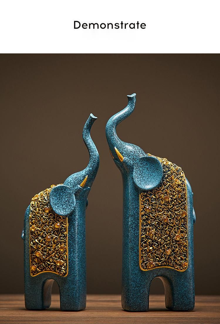 Chinese Style Mother And Child Ornament Home Living Room Office Decoration Wealth-Attracting Fortune Elephant Artwork_voghion.com