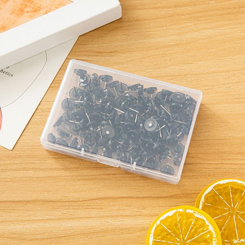 Chincheta de corcho de plástico con forma especial para uñas redondas pequeñas y transparentes, 100 unidades por caja_voghion.com