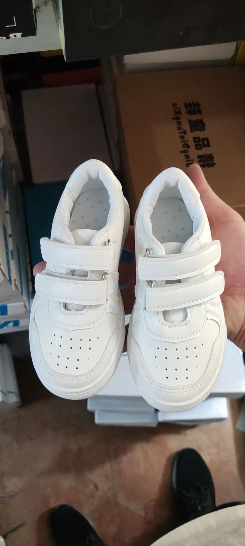 Boys' Leather Children's Girls' White Board Elementary School Shoes, Breathable Shoes_voghion.com