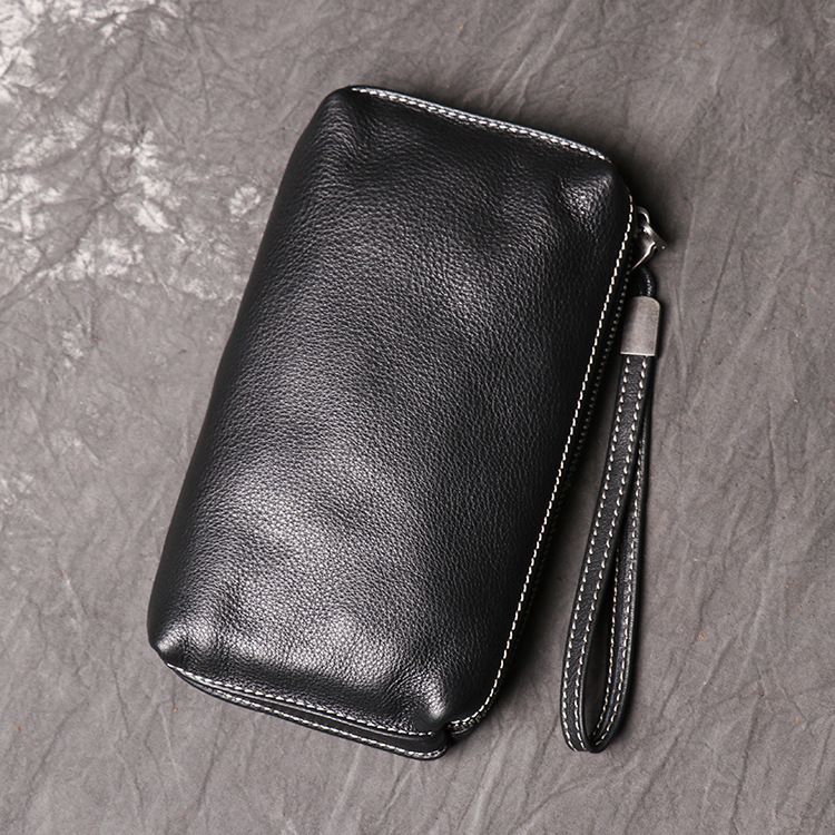 Borsa da uomo in pelle di alta qualità, portafoglio lungo in morbida pelle da donna, borsa per telefono alla moda in pelle di mucca, comoda e resistente al tatto._voghion.com