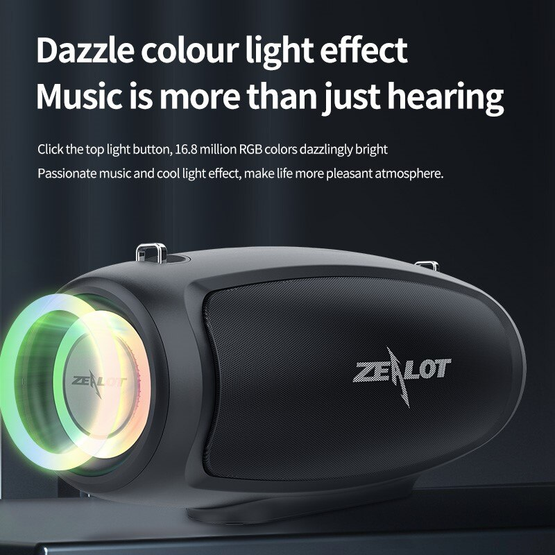 Zealot S37 głośniki Bluetooth 40W moc wyjściowa bezprzewodowy głośnik głęboki bas subwoofer stereo zewnętrzny wodoodporny odtwarzacz muzyczny_voghion.com